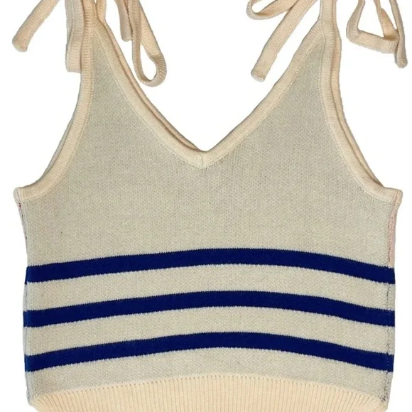 Miss Sparkling Sunset Stripe Knit Tank Top - Retro Summer Vibes - Size L - Picture 3 of 5